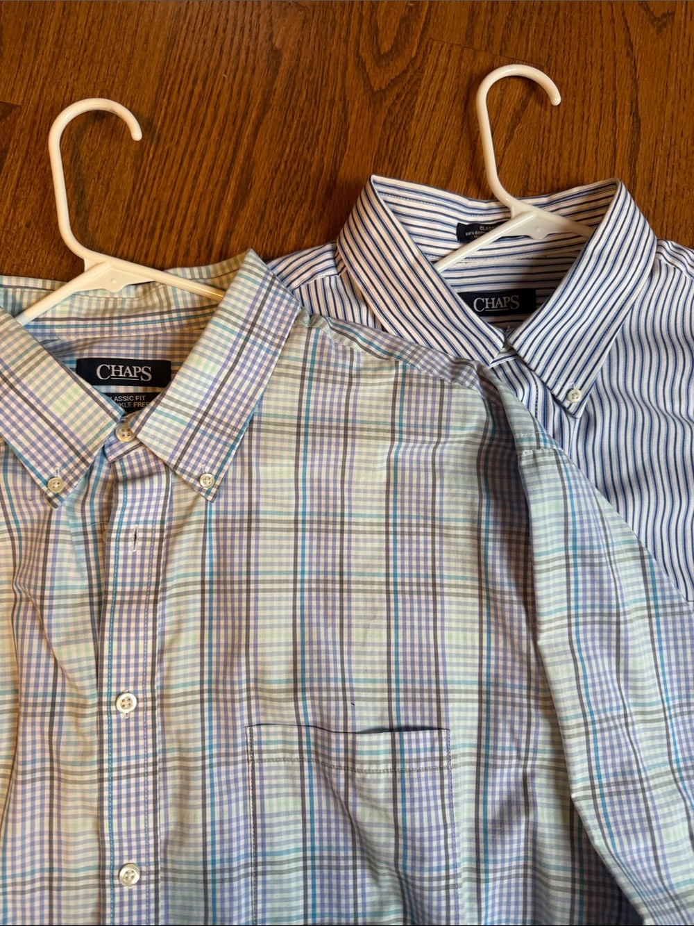 Chaps cotton blend regular fit wrinkle free button down shirts 18- 18-1/2 neck